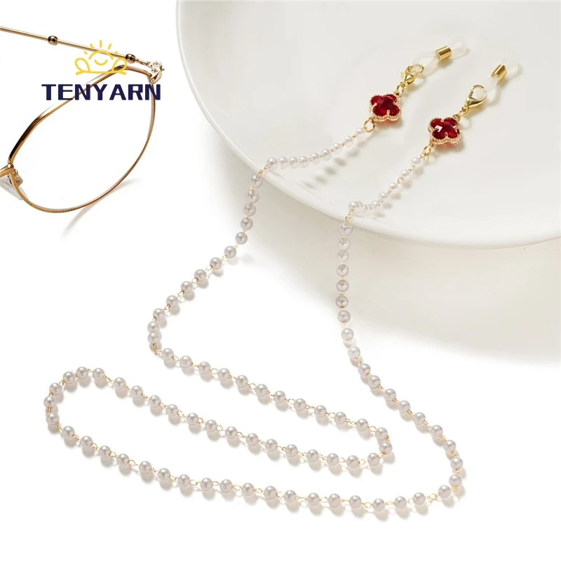 Tenyarn Fashion Eyeglass Chains Little Pearl Sunglasses Holder Necklace Non-Slip Glasses Lanyard Strap Eyewear Accessories