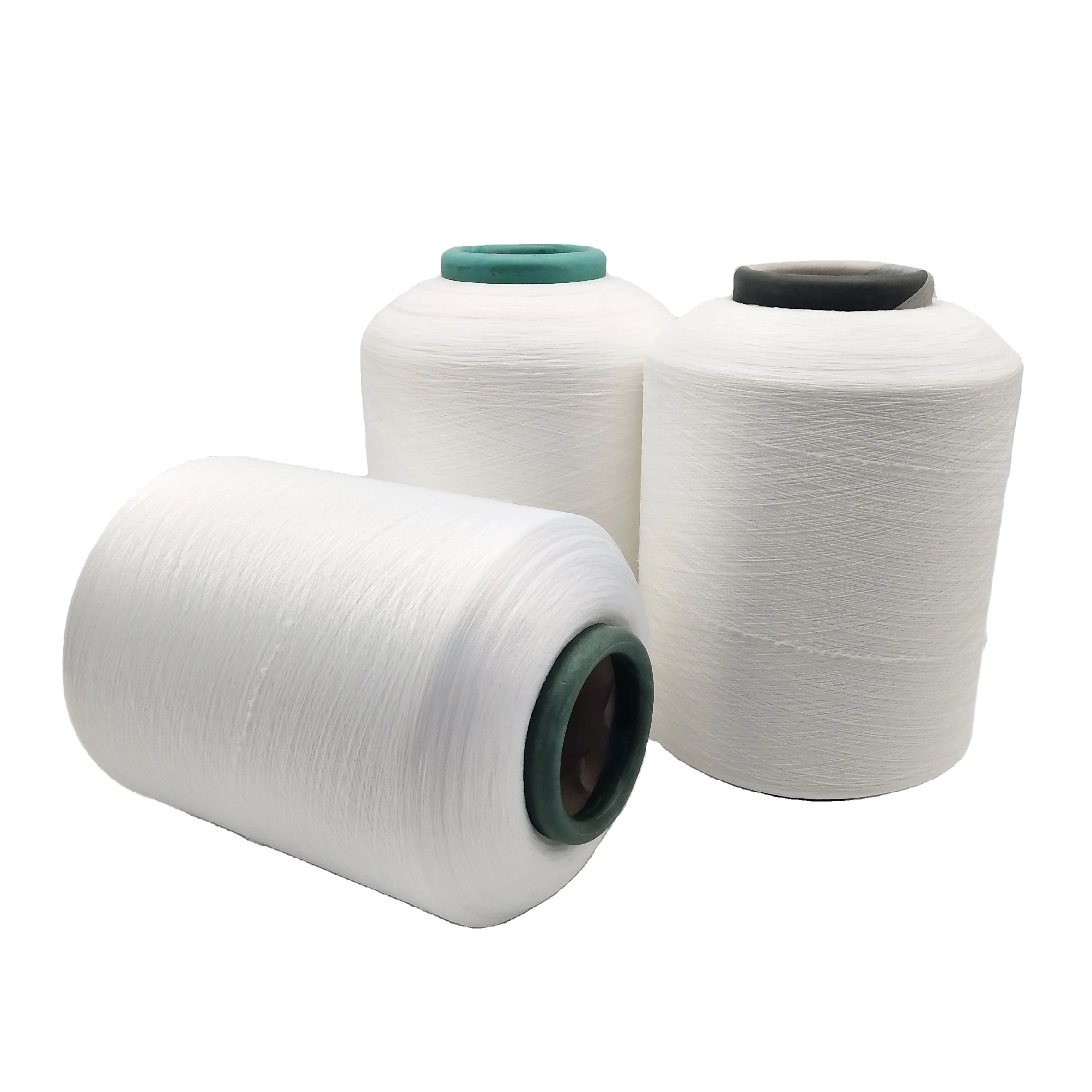 Wholesale white polyester  40/75  spandex single covered yarn for hosiery knitting