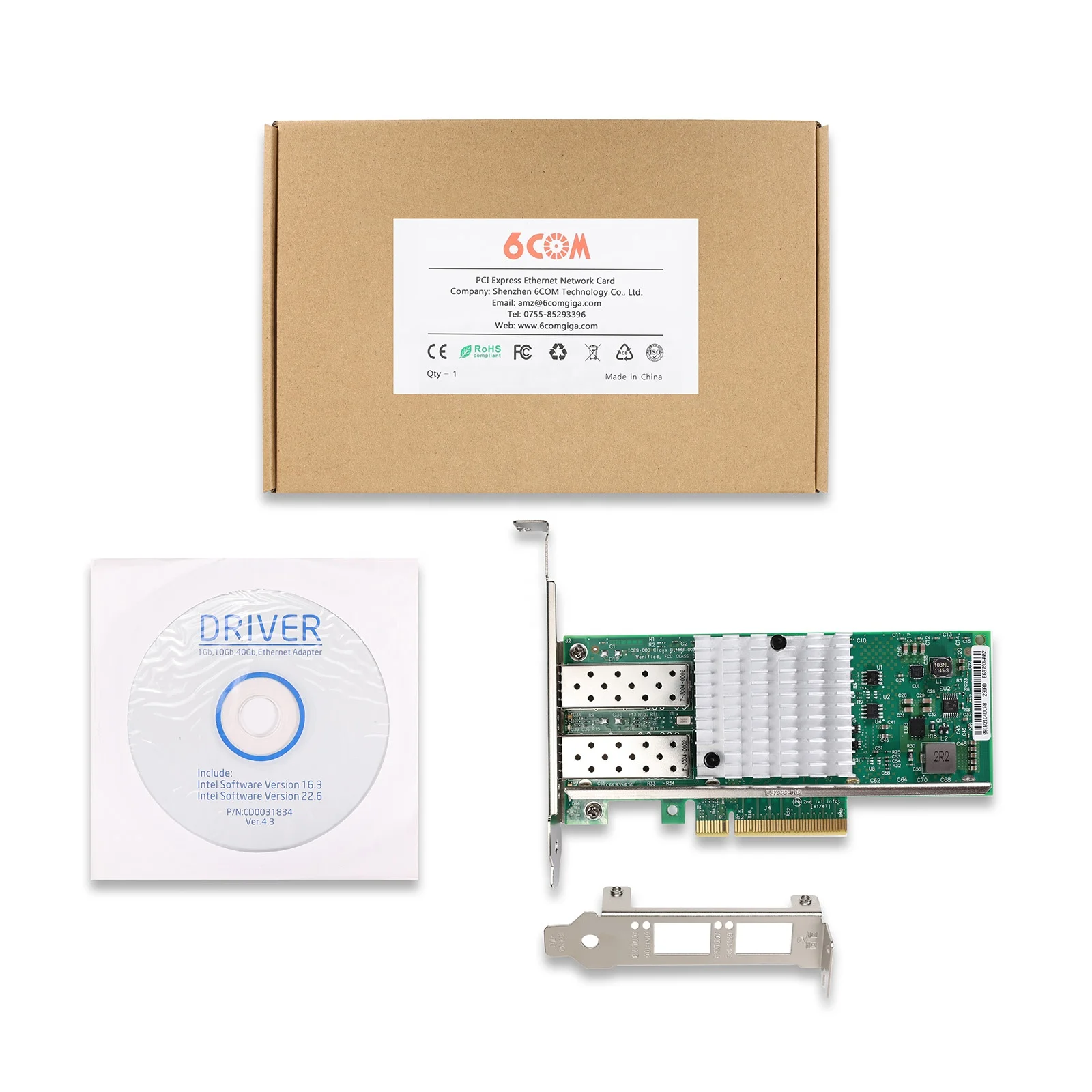 Intel 82599ES SR2 двухпортовый 10-гигабитный SFP + PCI Express x8 Ethernet Сетевая интерфейсная карта