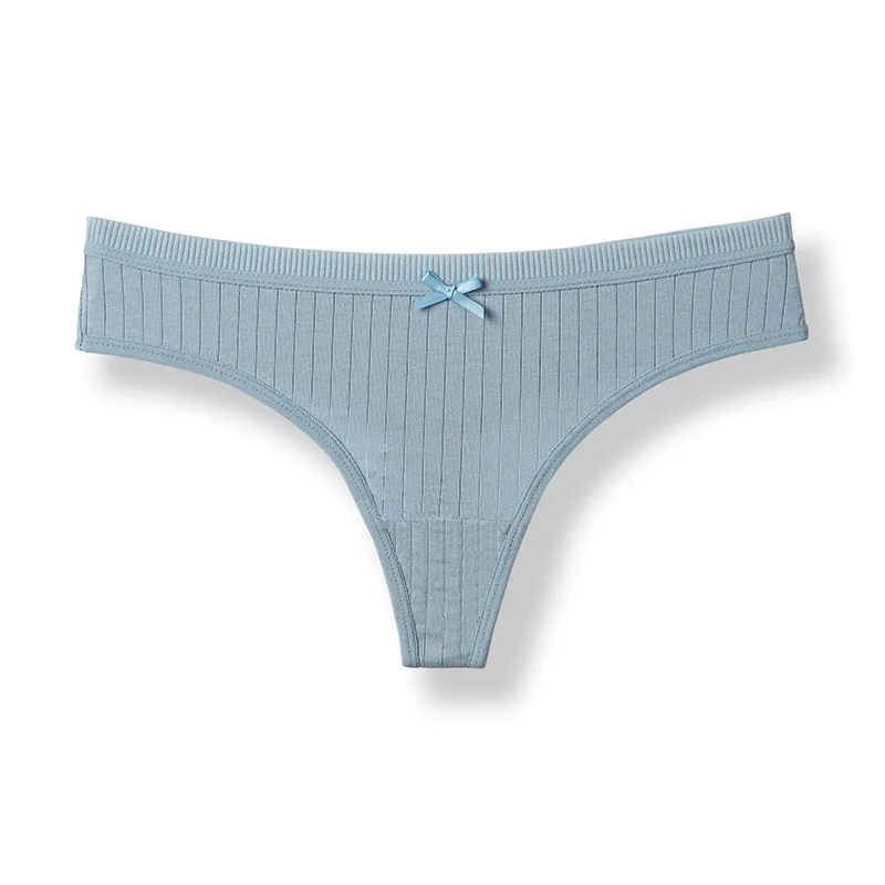 Hot Sales ladies cotton thong new threaded cotton T pants sexy bow low waist erotic T string thong