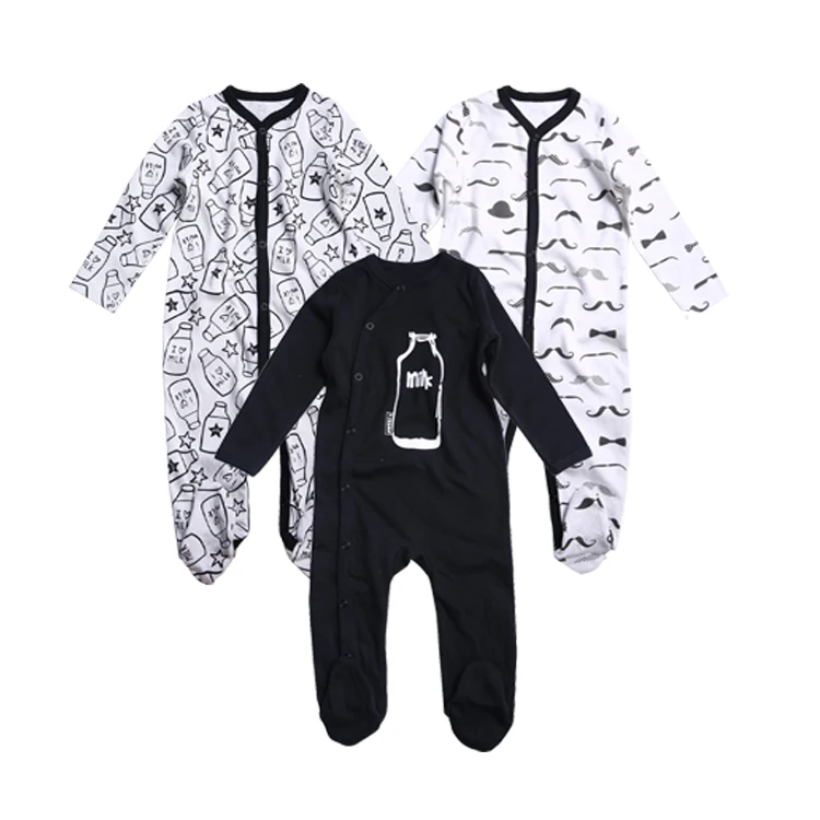 2021 New Cute Newborn Baby Boy Clothes Romper Solid Color Unisex Baby Footed Sleeper Pajamas 0-18 Months