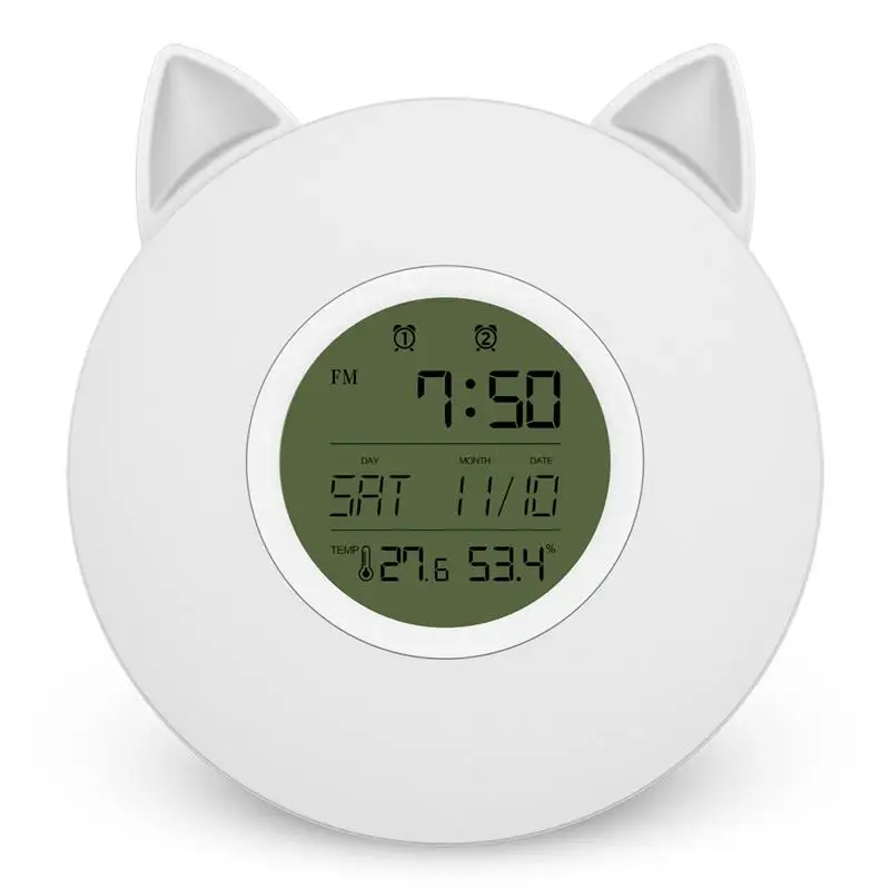 Hot Seller Night Light RGB Color Changing Temperature Smart Digital Sunrise Wake Up Fm Radio Desk Table Clocks