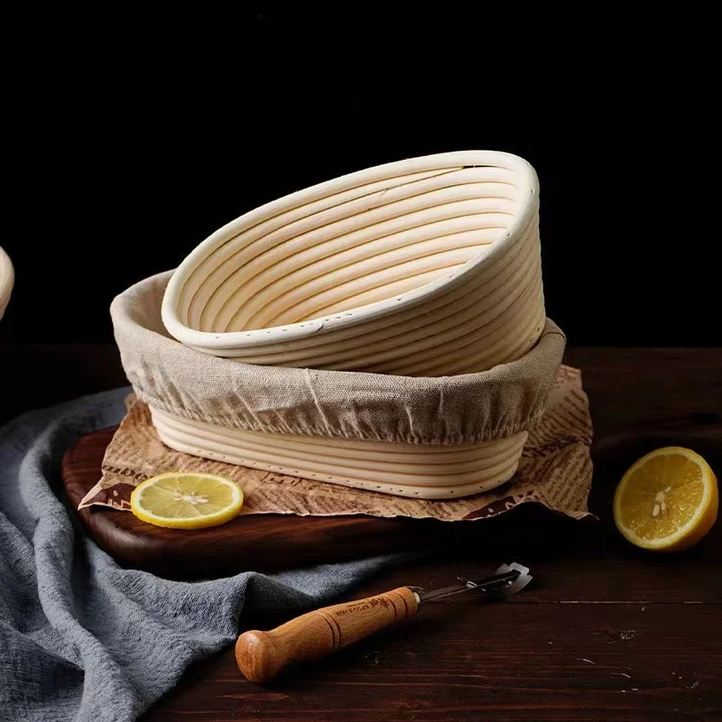 Customized Handmade Bread Proofing Basket Rattan Bread Fermentation Basket Set