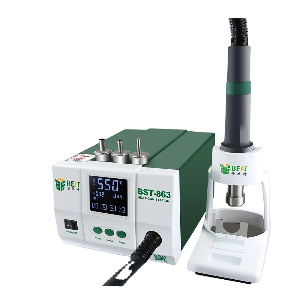 BST-863 hotsale estacion de calor estacao de ar quente pistola de aire caliente hot air soldering desoldering rework station