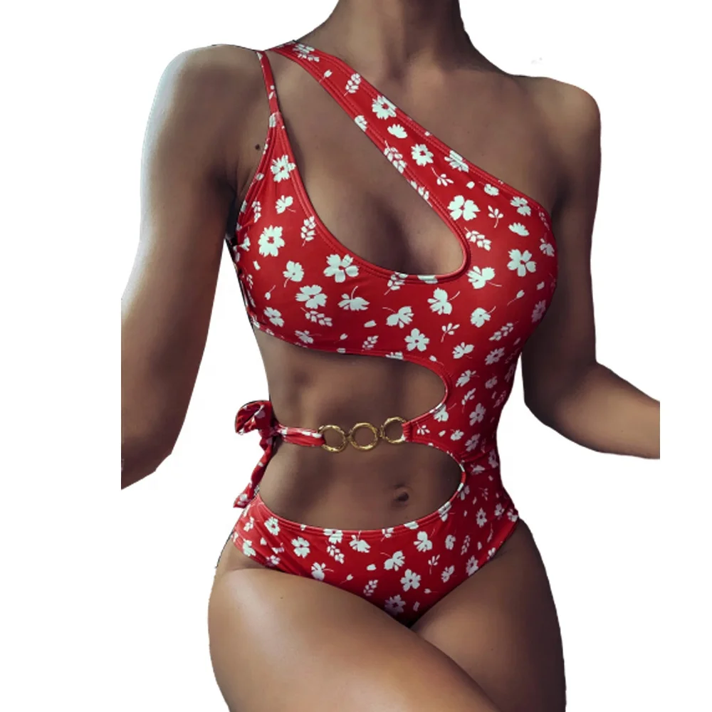 Wholesale Bathing Suits Bikinis Woman One Shoulder Swimsuit 2020