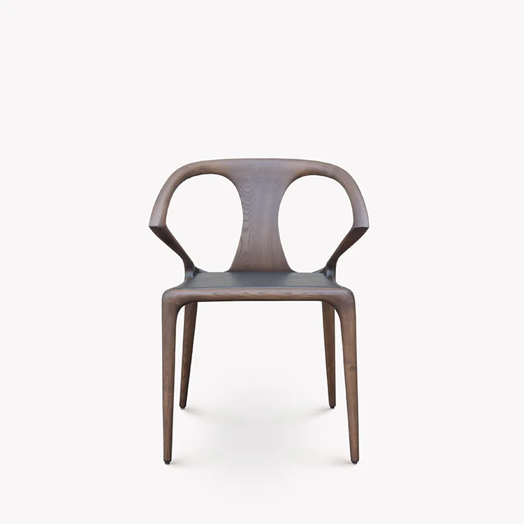 Cot-10 chair Japanese designer Nordic armchair dining chair high end solid wood leather book chair