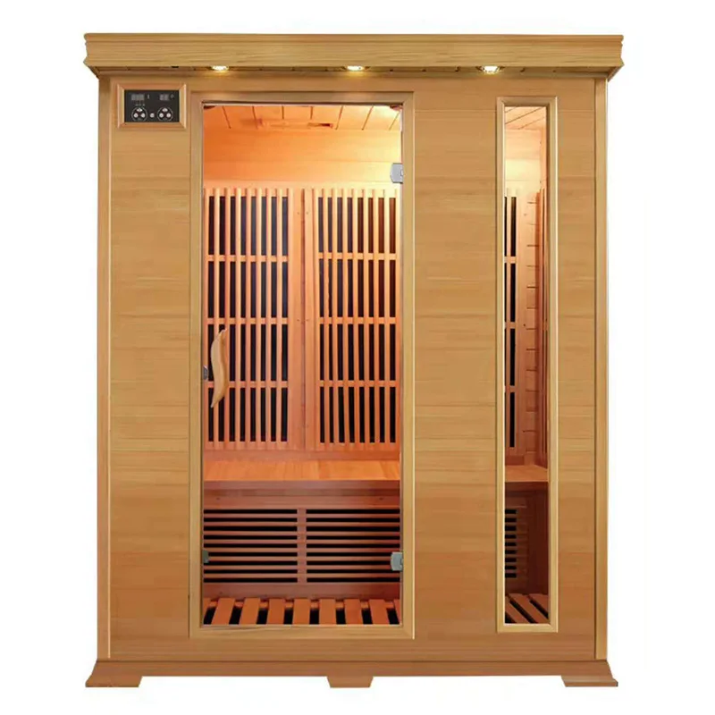 2024 modern design far infrared sauna room indoor luxury bathroom wooden steam shower room 2 people