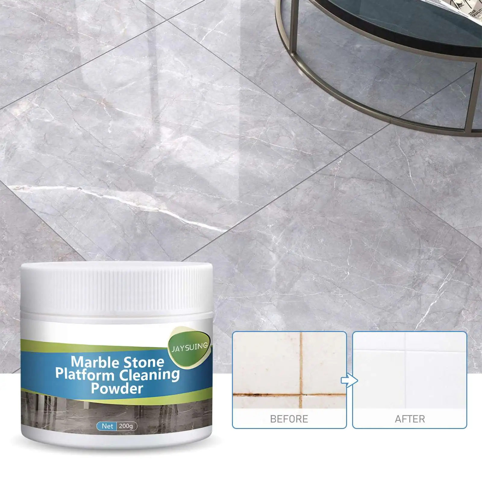 Jaysuing Wholesale OEM Stone Cleaning Powder Marble Quartz Stone Countertop Cleaner Kitchen Ceramic Tile Strong Decontamination
