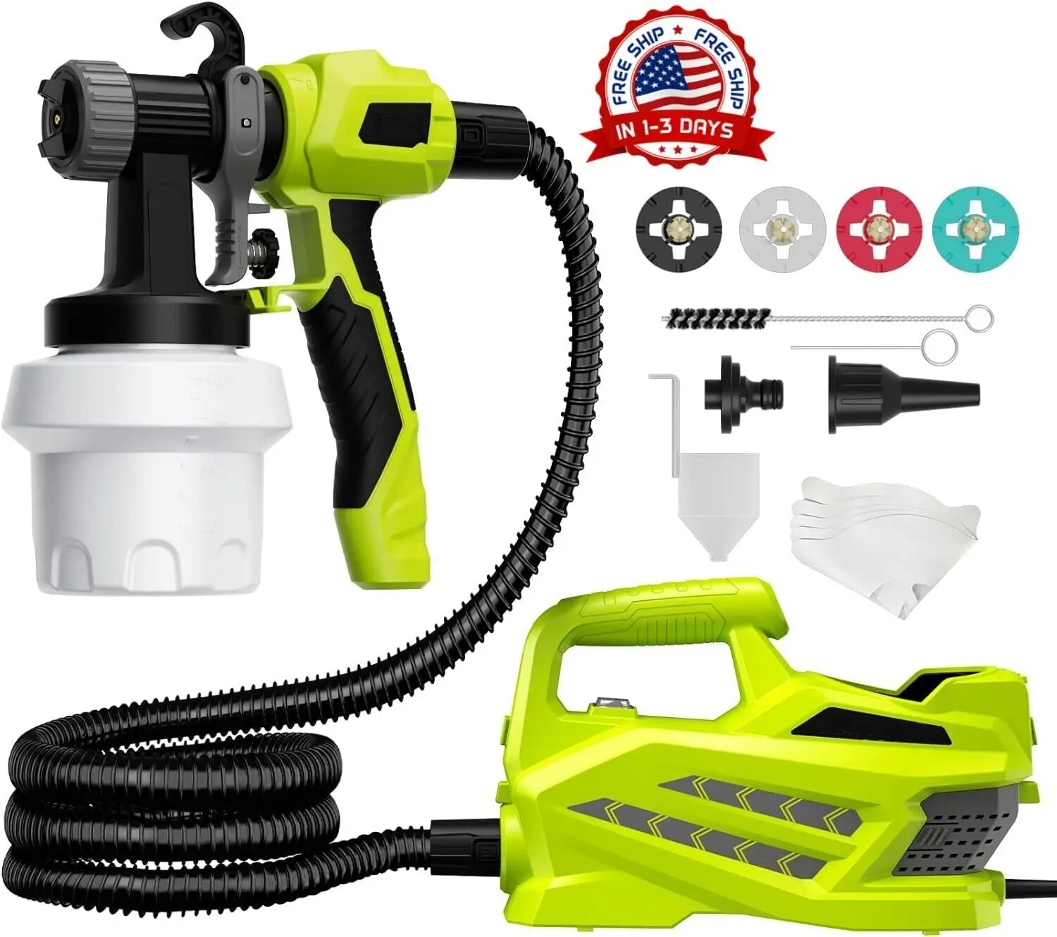 AKX Professional Hvlp Air Electronic Spray Gun Gravity Feed Auto Pneumatic 800ml Container Electric Paint Spray Gun