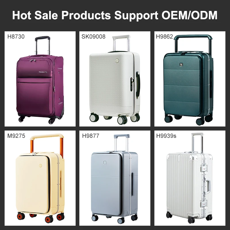Hanke guangzhou hot selling good quality nylon fabric trolley luggage bags custom classic business trip luggage set suitcases
