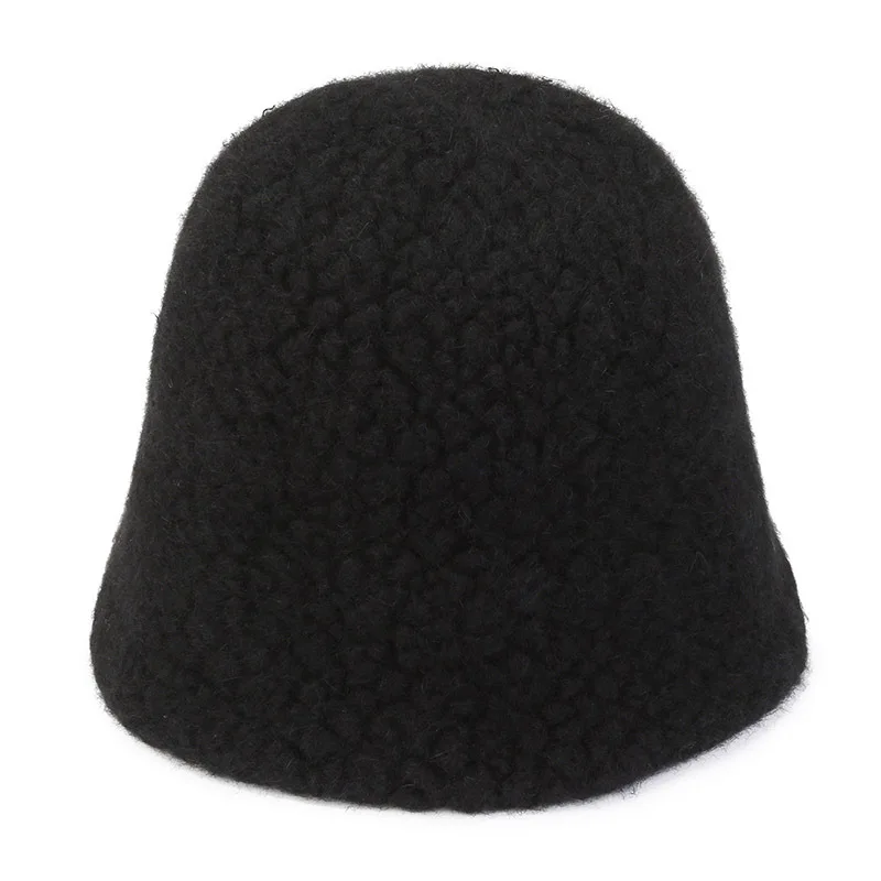 Autumn Winter Plain Fashion Rex Rabbit Fur Fuzzy Luxury Outdoor Warm Comfortable Smooth Daily Wear Colorful Unisex  Bucket Hat