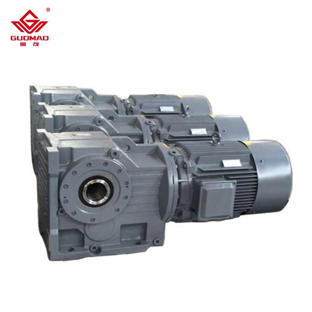 Guomao Helical Bevel Gear Reducer 90 Degree Gearbox 3 Phase Motor