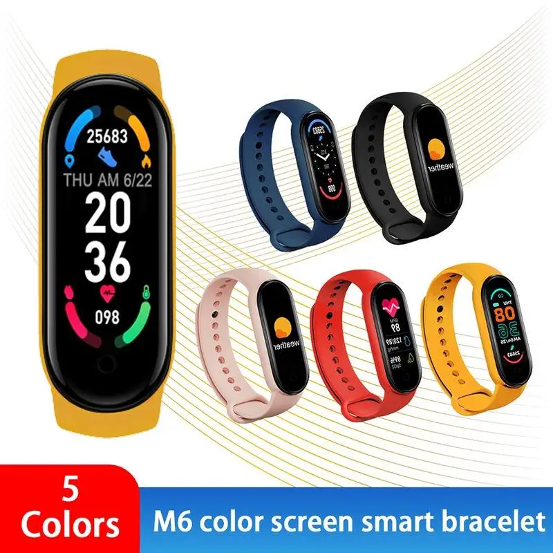 2022 M6 Smart Band Watch Analog Watch Bracelet Wristband Fitness Tracker Blood Pressure Heart Rate BP Monitor Waterproof Watches