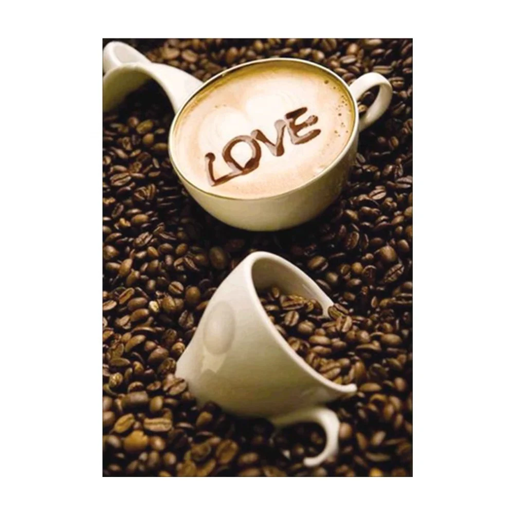 
Simple life 5D DIY hand cross stitch mosaic decor coffee and coffee bean decor gift full diamond painting 
