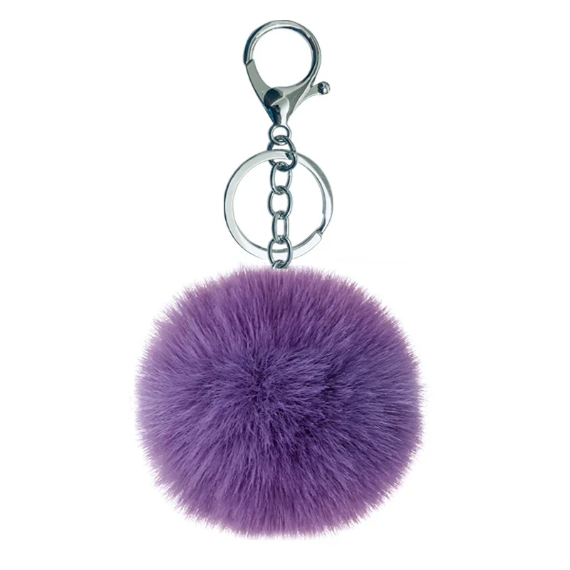 Real raccoon fur pompom keychains fluffy fur bag charm big fur balls with keychains