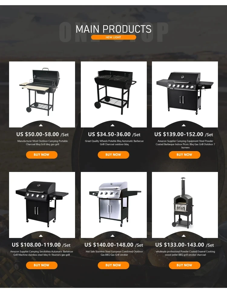 Commercial 5 Burner BBQ Gas Griddle Grill Trolley Hybrid Smokeless and Powder Coated For Barbecue
