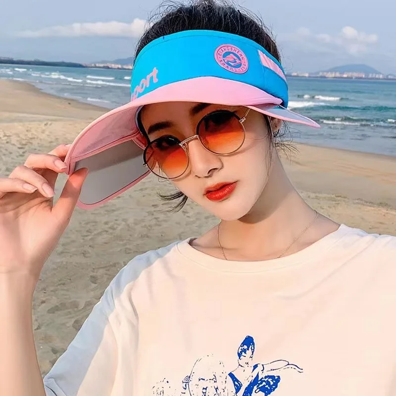 Stretchable panel Women Men Sun Protection Cap For Golf Tennis Beach Running Hiking Fishing Gardening Wide Brim Sun Visor Hat