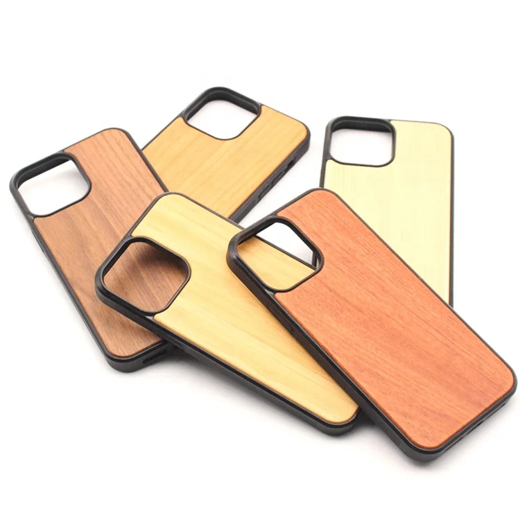 Bulk hybrid real wood tpu blank wooden bamboo cell phone case for 11 12 13 pro max x/xs xr mobile phone wood case cover