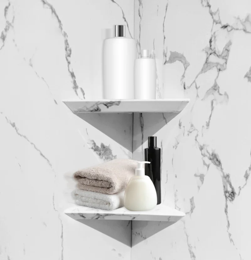 OEM Shower Gel Storage Holder Triangle Shelf Corner Shower Caddy No Drilling Acrylic Bathroom Shelf Rack