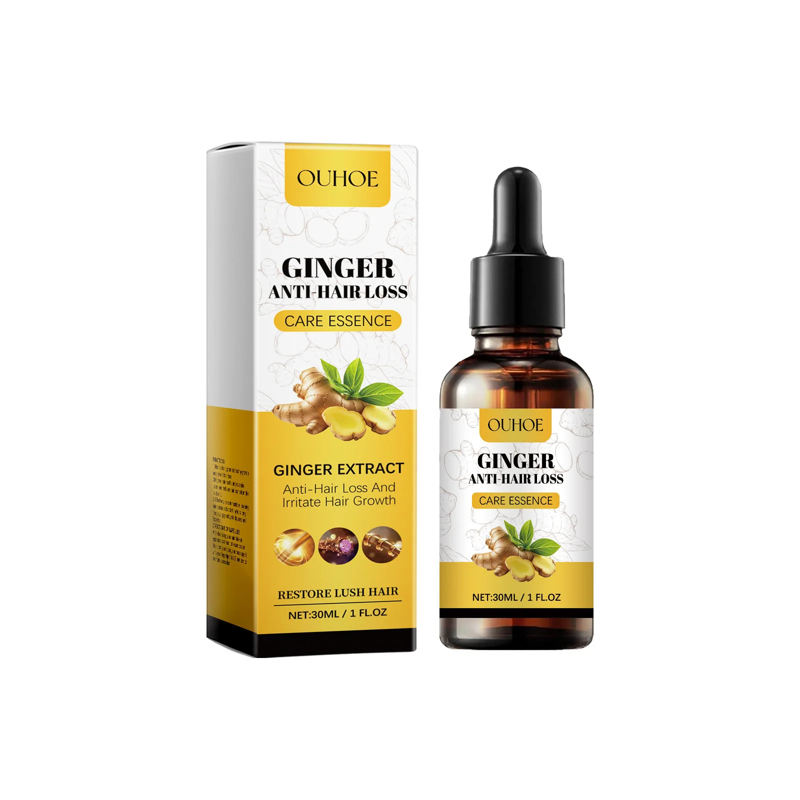 Ginger Hair Care Essential oil Ginger plant extract gentle nourishing moisturizing hair and scalp care essence