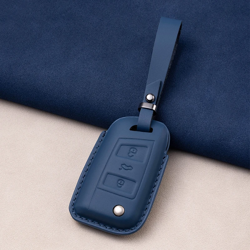 The source manufacturer is suitable for Volkswagen Passat car key cases made of genuine cowhide