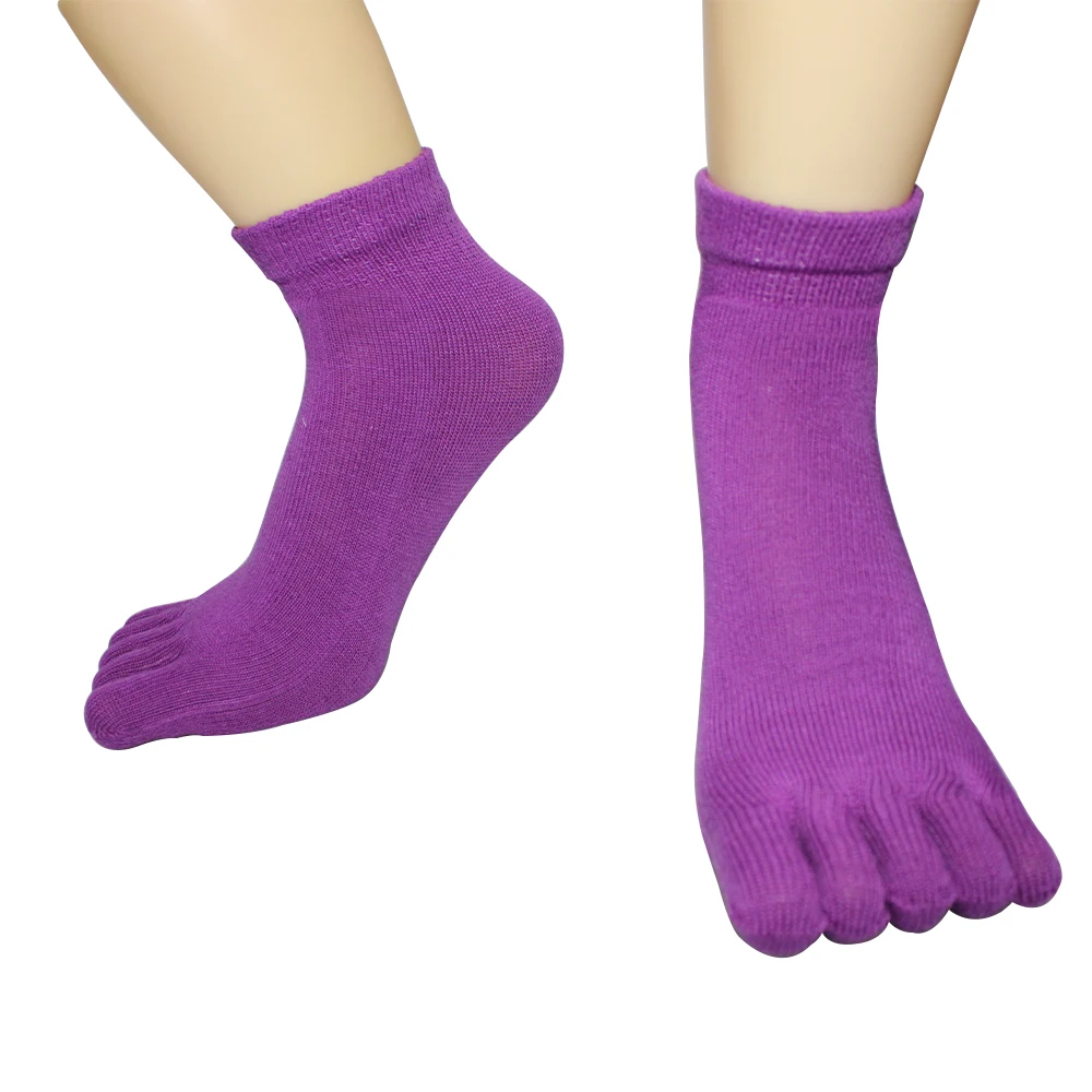 Cheap Sweat-Absorbent Soft Sport Slip Finger Socks Cotton Crew Unisex 5 Toe Socks for Men Women
