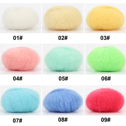 Various Color Soft Natural Angola Mohair Wool Knit Fluffy Acrylic Blended Yarn for Hand Knitting Cardigan Sweaters Scarf Coats