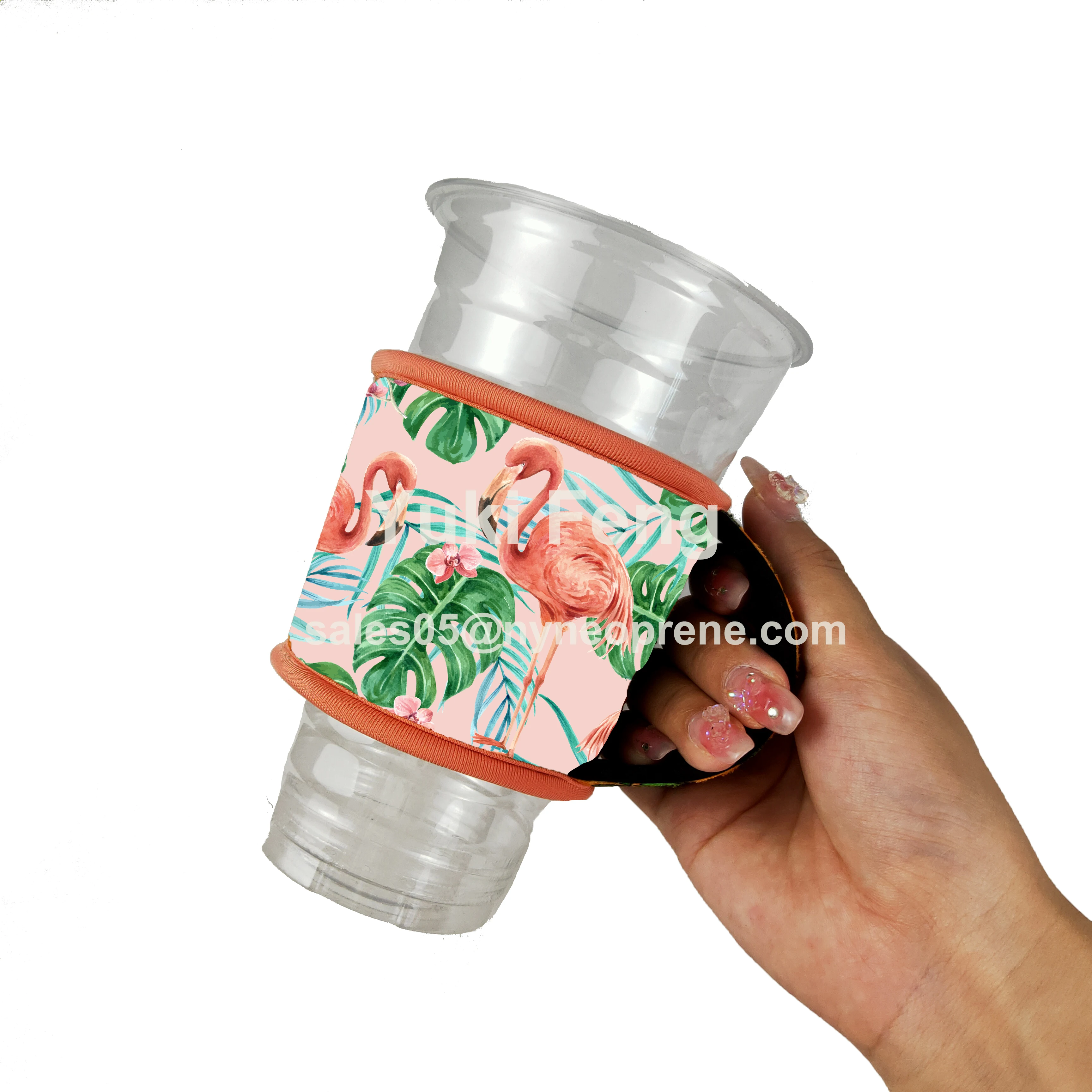 Neoprene Coffee Cup Holder with Handle Insulated 4mm Iced Coffee Cup Holder