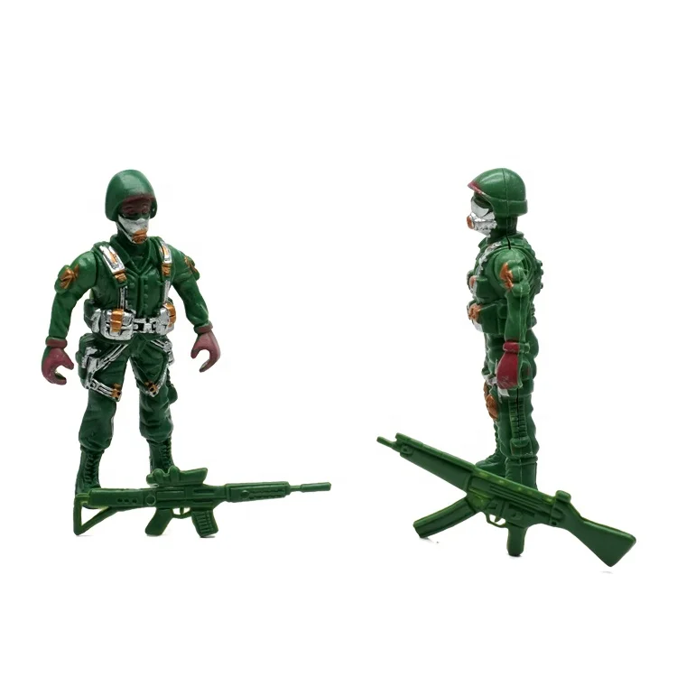 Plastic Soldier Model with Gun Sculpture Figurine Statue Toys