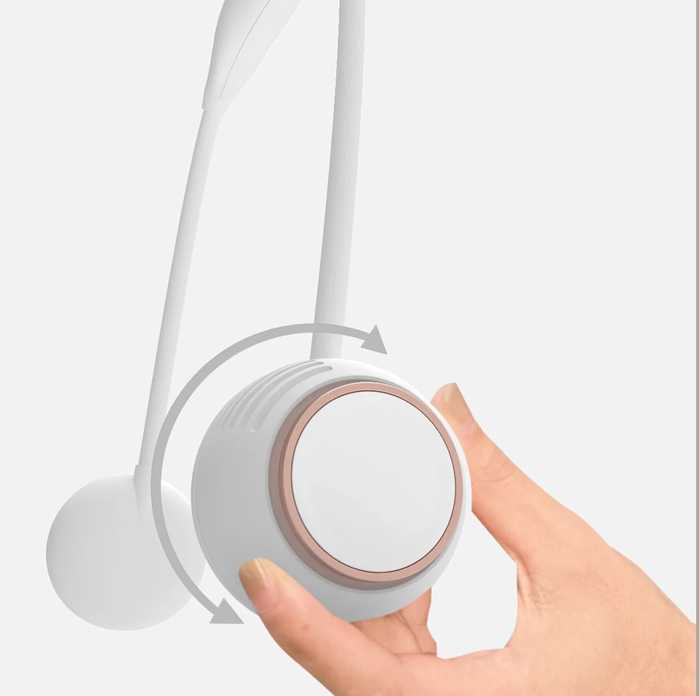 2023 hot sell new design outdoor Leafless without blade air cooler mini summer portable usb personal rechargeable neck fan