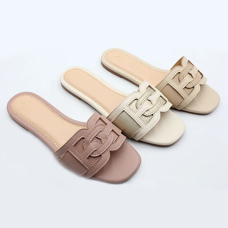 Top Selling Summer Beach White Woven Female Slippers Sandalias Dama Cute Trendy Braid Sandal tappette sandales pour femme 2024