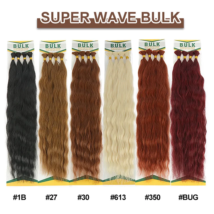 Julianna Wholesale Synthetic Hair No Weft Super Wave Bulk for Braiding Perfect for Boho Box Braid Locs