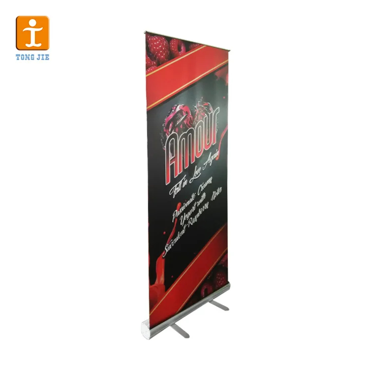 Portable Roll Up Banner Easy To Install Aluminum Alloy Retractable Promotional Advertising