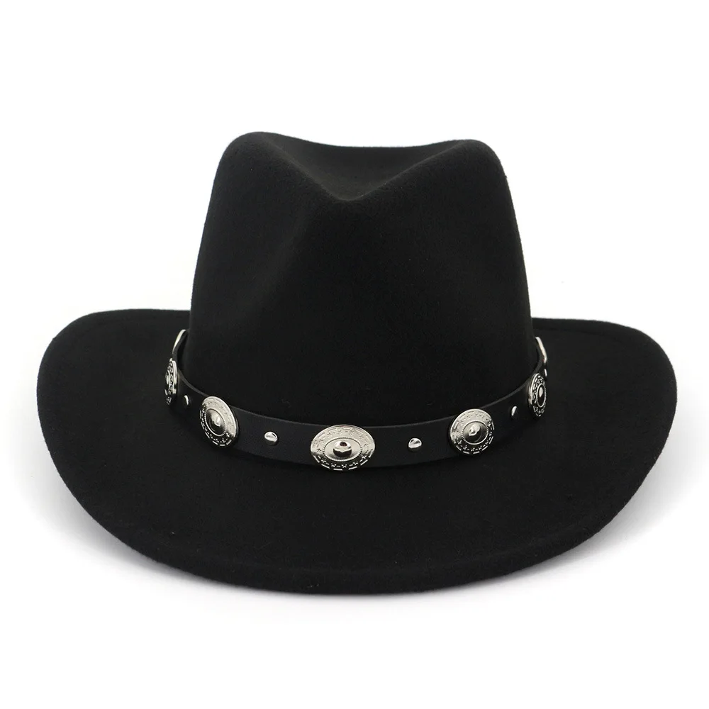 Summer New minority style woolen western unisex cowboy top hat fedora hats women wholesale 2021