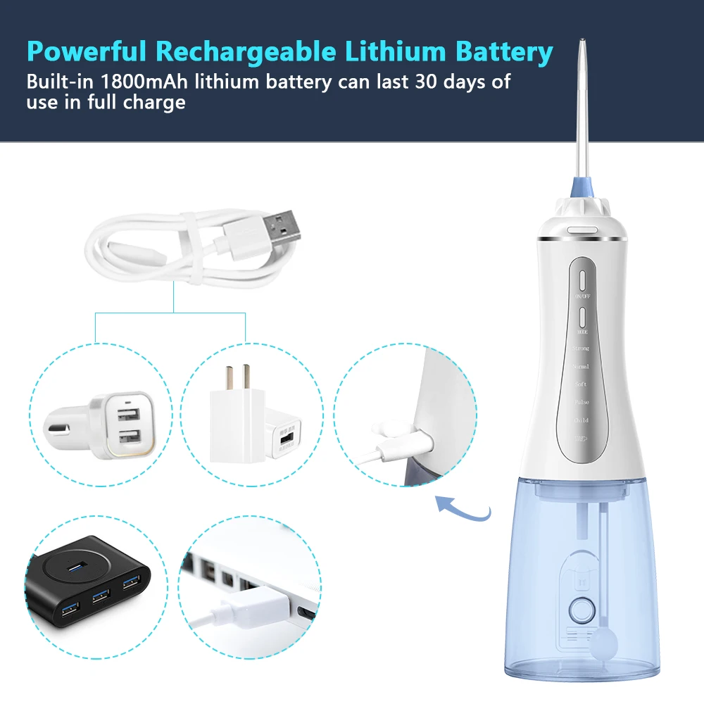  Home Used Portable Oral Water Jet Electronic Rechargeable Teeth Irrigator