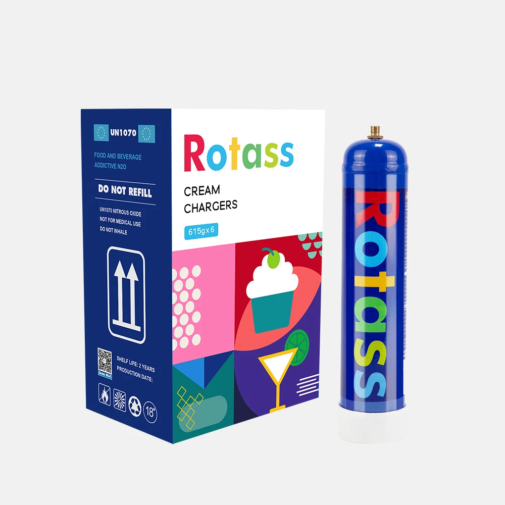 Rotass cream-chargers-600 wholesale whipped cream charger 1liter gas cylinder with plastic nozzle