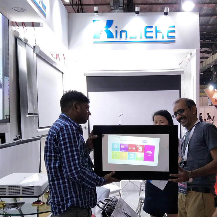 XJK рассеивающий свет отклоняющий короткий экран проектора 120 дюймов с неподвижной рамкой ALR экран 4K киноэкран