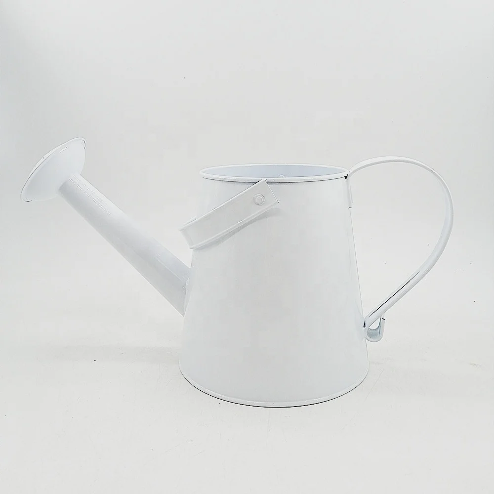 Vintage 2.5L White Color Kid Watering Can Metal Watering Can