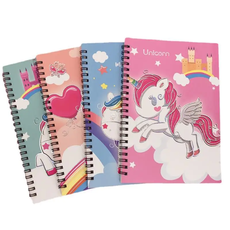 2024 New Cartoon Unicorn Coil Notebook Kawaii Office Stationery Notes Unicorn Notebooks Office Supplies