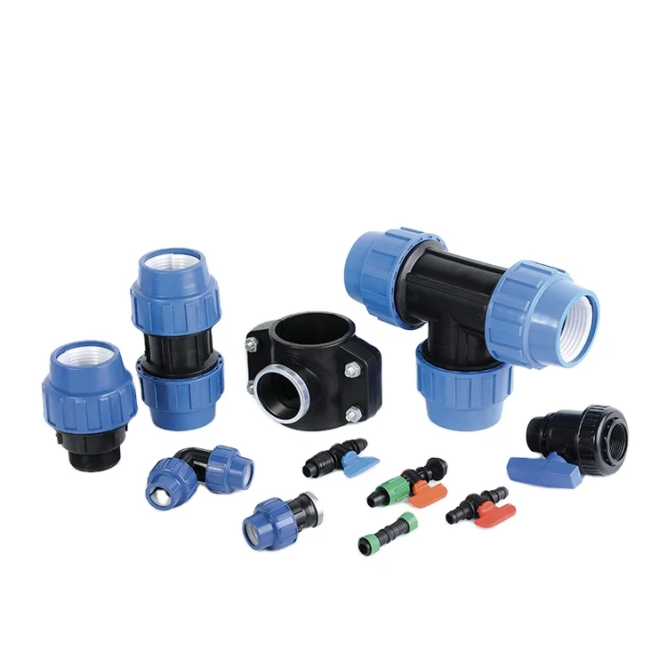 Irrigation water pipe connectors PP elbow/tee/adapter plastic pipe fittings