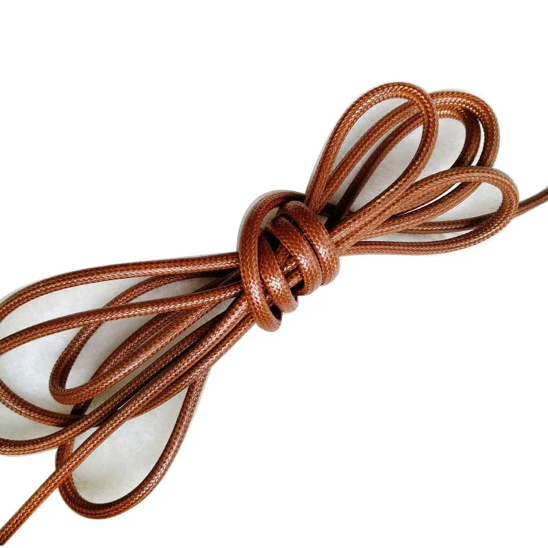 manufacturer supplier 3mm waxed round cord  leather feel draw cord  for garment or bags