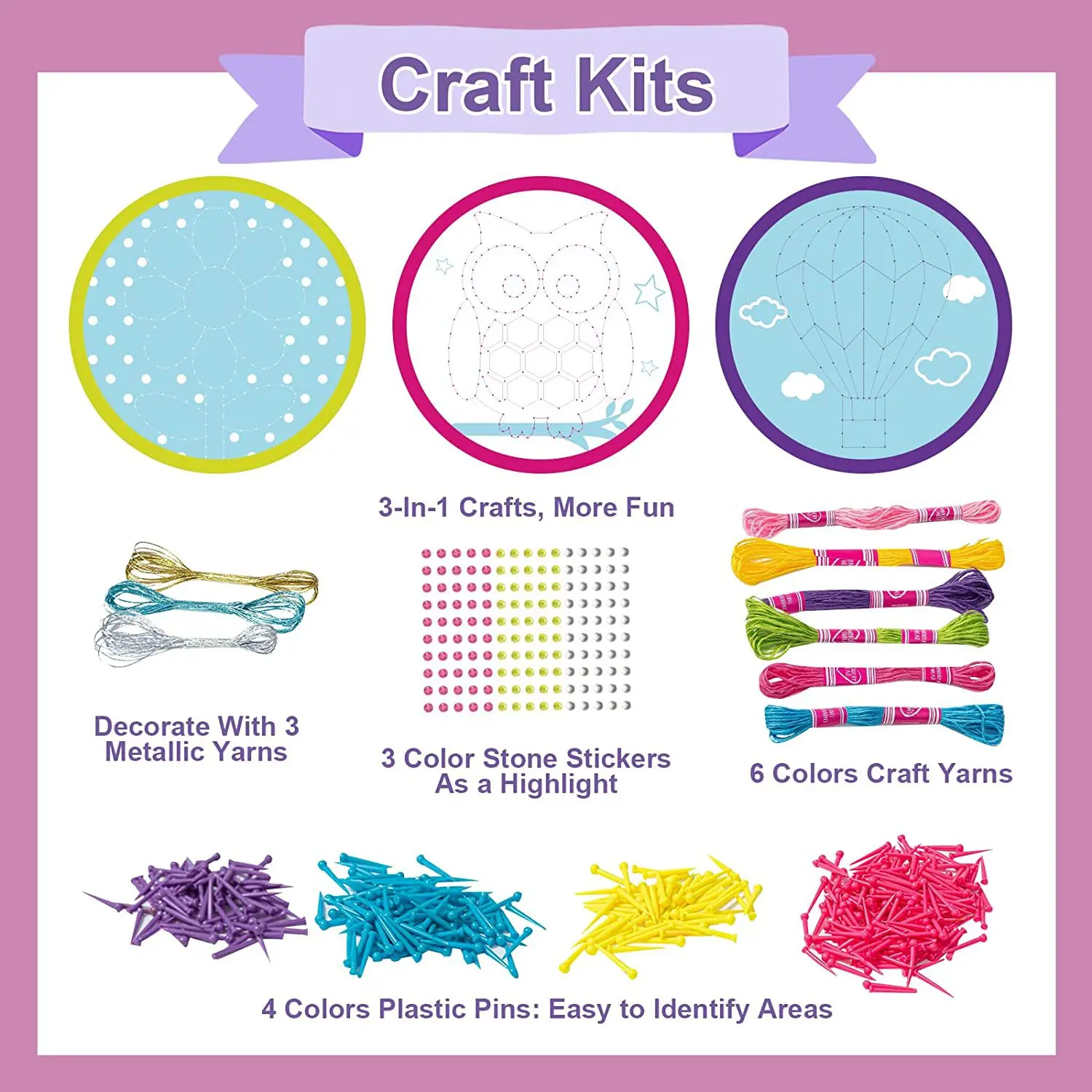 Stocking String Sewing Winding 3D DIY Craft Material Kit For Children Intelligence