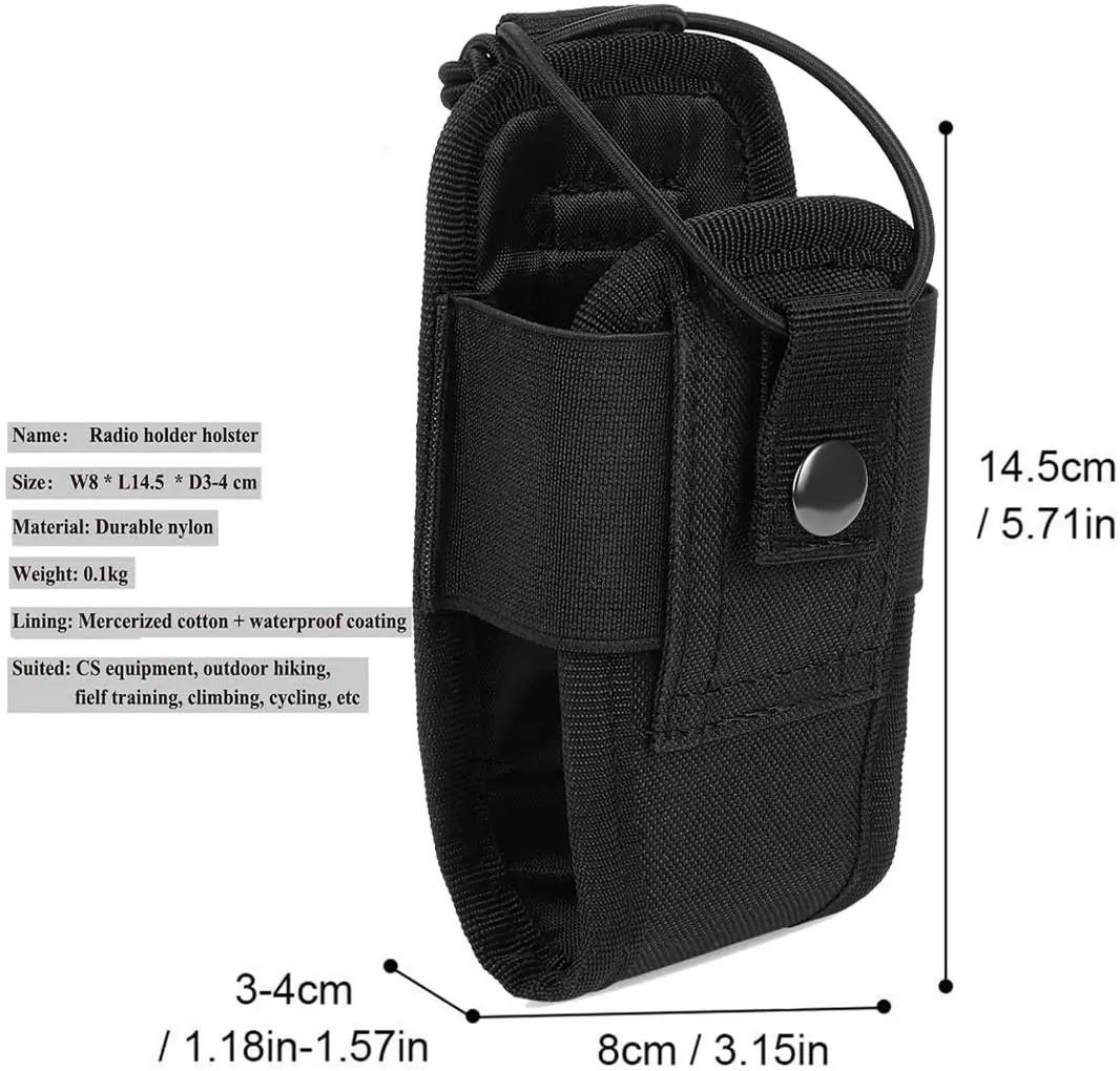 Universal Adjustable Single Radio Holster Walkie Talkie Pouch