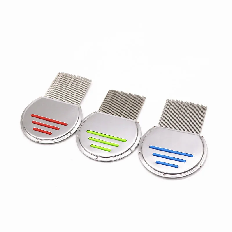 Factory Wholesale Pet Head Anti Lice Terminator Nit Metal Comb Three Lines Stainless Steel Lice Comb