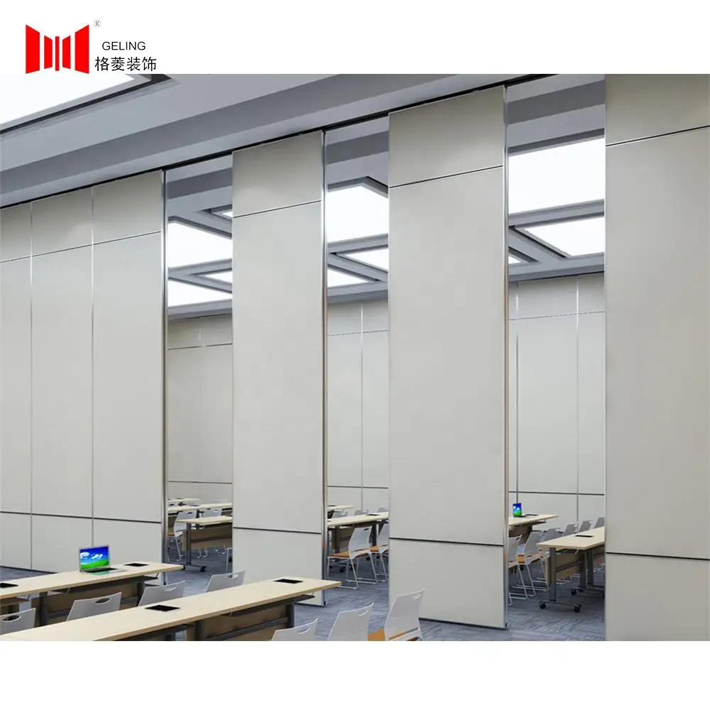 Artificial veneer Soundproof Movable Partition System Operable Wall Panels Office Furniture