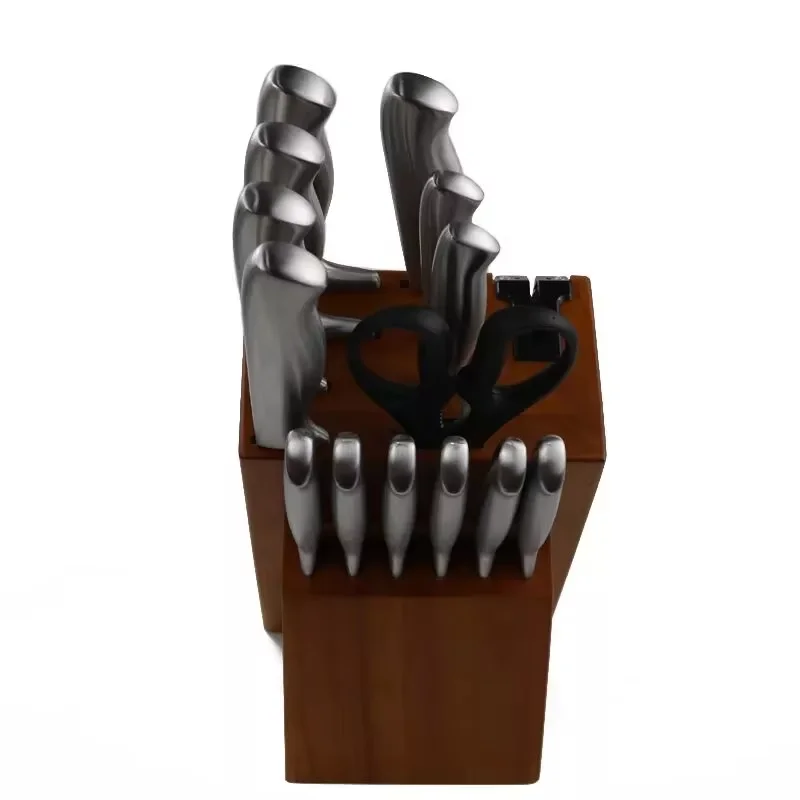 14pcs New Design Knife Block Set Stainless Steel Kitchen Chef Knife Set With Classic Hollow Handle