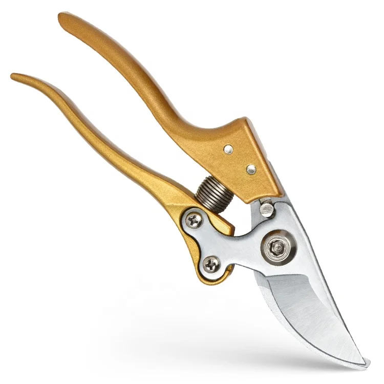 Golden Handle Tree Trimmers Secateurs Hand Clippers Garden Scissors Fruit Picking Shears