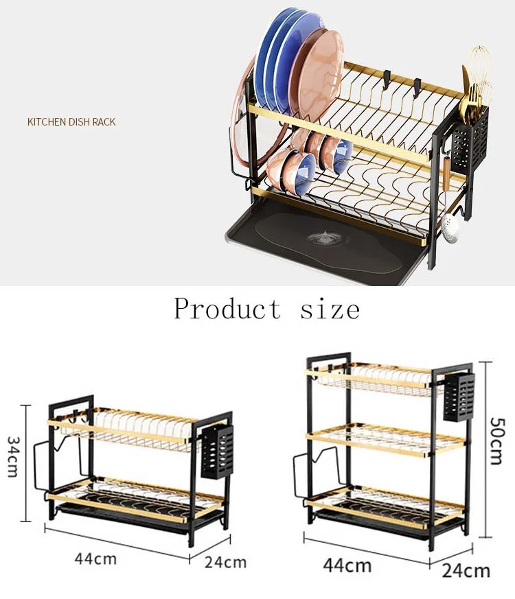Multifunctional Kitchen Utensils Dish Racks Stand with Cutlery Holder for Dishes Knives Spoons