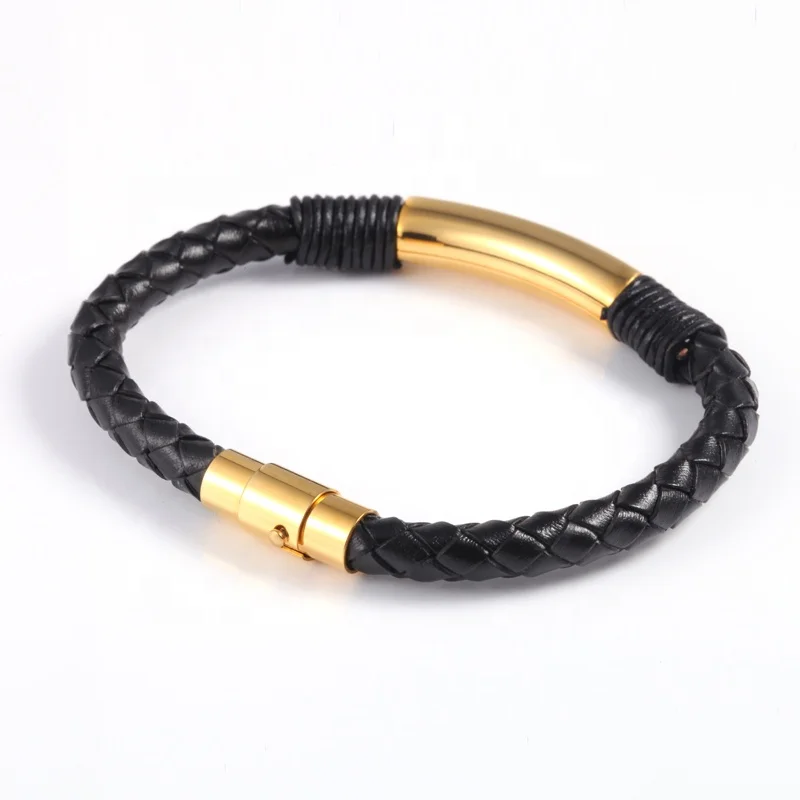2019 Wholesale Designs For Men Custom Bracelet Leather New Latest Designs Adjustable Rotational Gold Bracelet