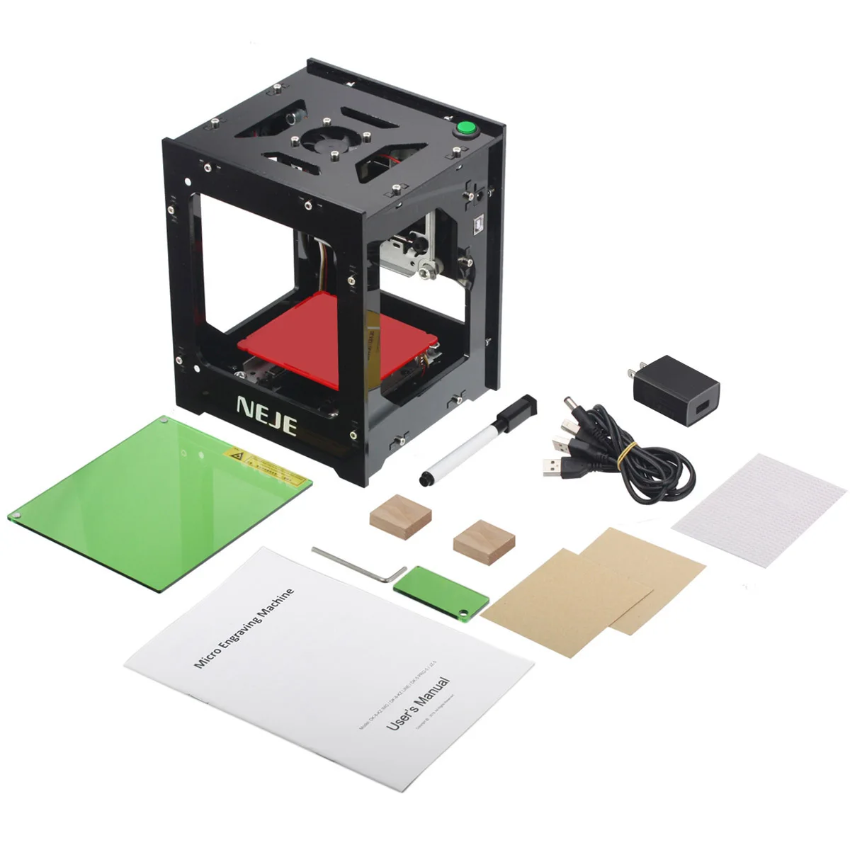 NEJE KZ 3000MW 490 * 490 pixels mini fiber laser cutting machine